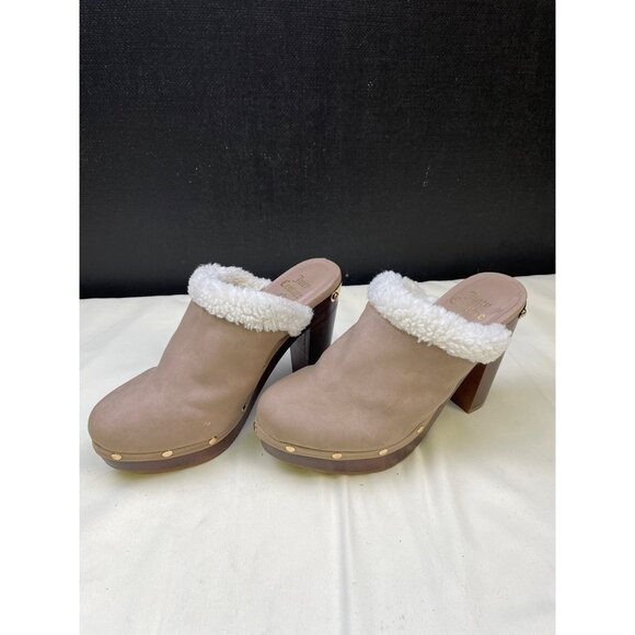 Juicy Couture Shoes - Juicy Couture Women's Tan Faux Fur Shoes/ Clogs Heels 4.5" Size 7 SKU 5496